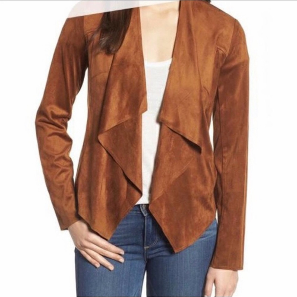 KUT FROM THE KLOTH Tayanita Faux Suede Leather Jacket Coat Rust Orange Brown